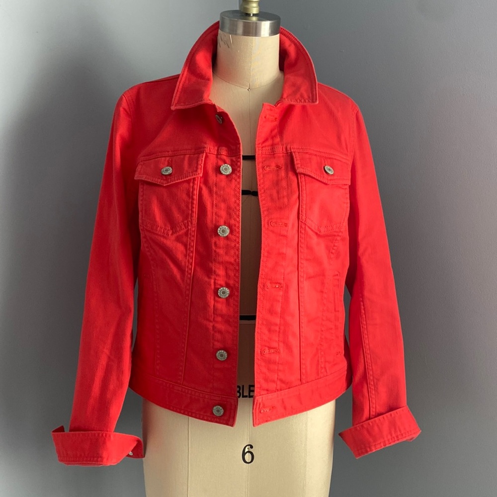 Talbots orange denim jacket size S